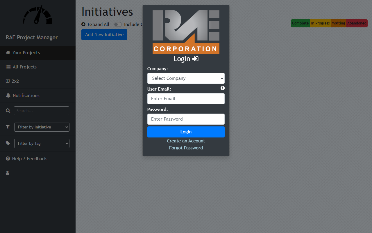 RPM (RAE Project Manager) preview
