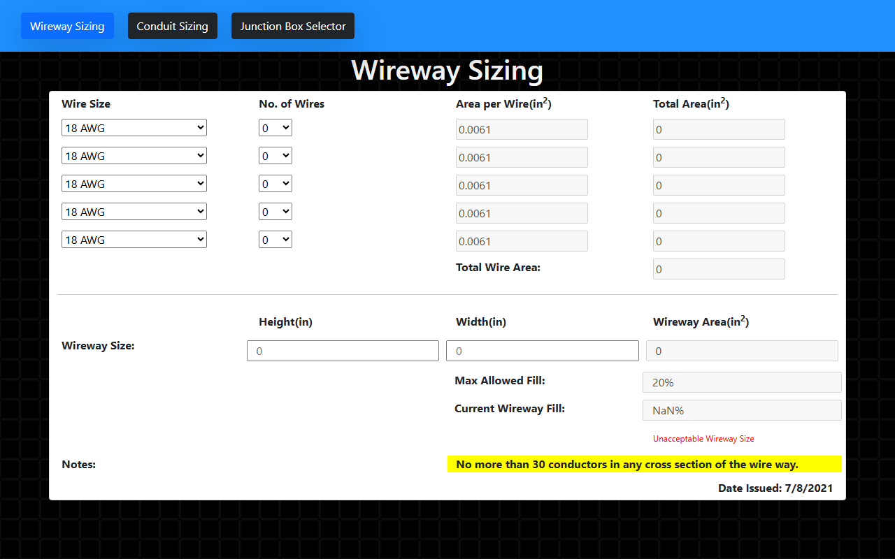 Sizing Calculator preview