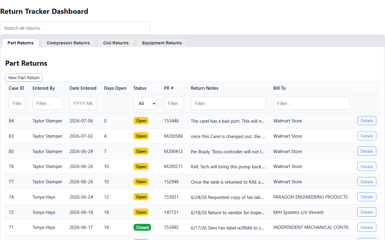 Return Tracker V2 preview